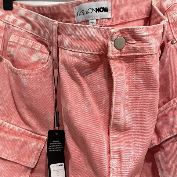 Fashion Nova Pink Cargo Jeans - Picture 3 of 4